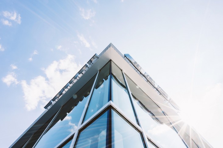 View up at modern building
